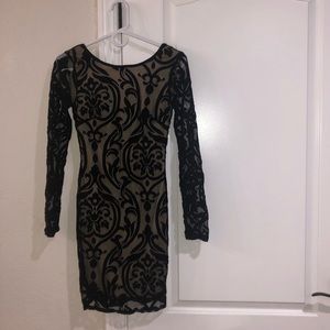 Windsor: Black/Nude mini dress